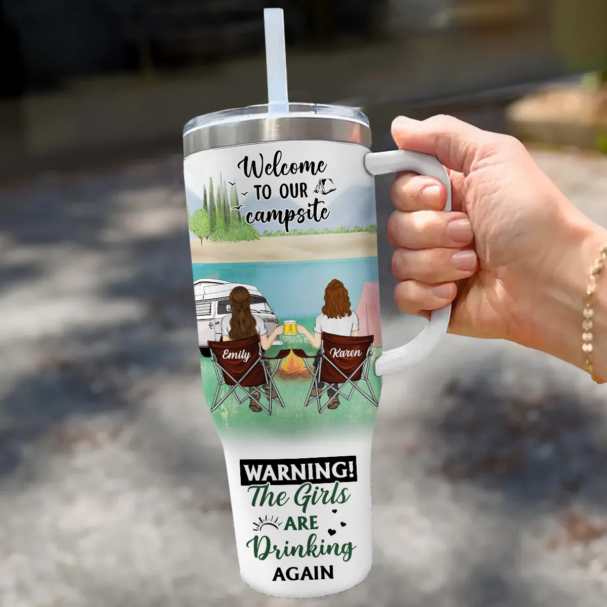 Welcome To Our Campsite - Personalized Custom 40 Oz Tumbler - Image 3