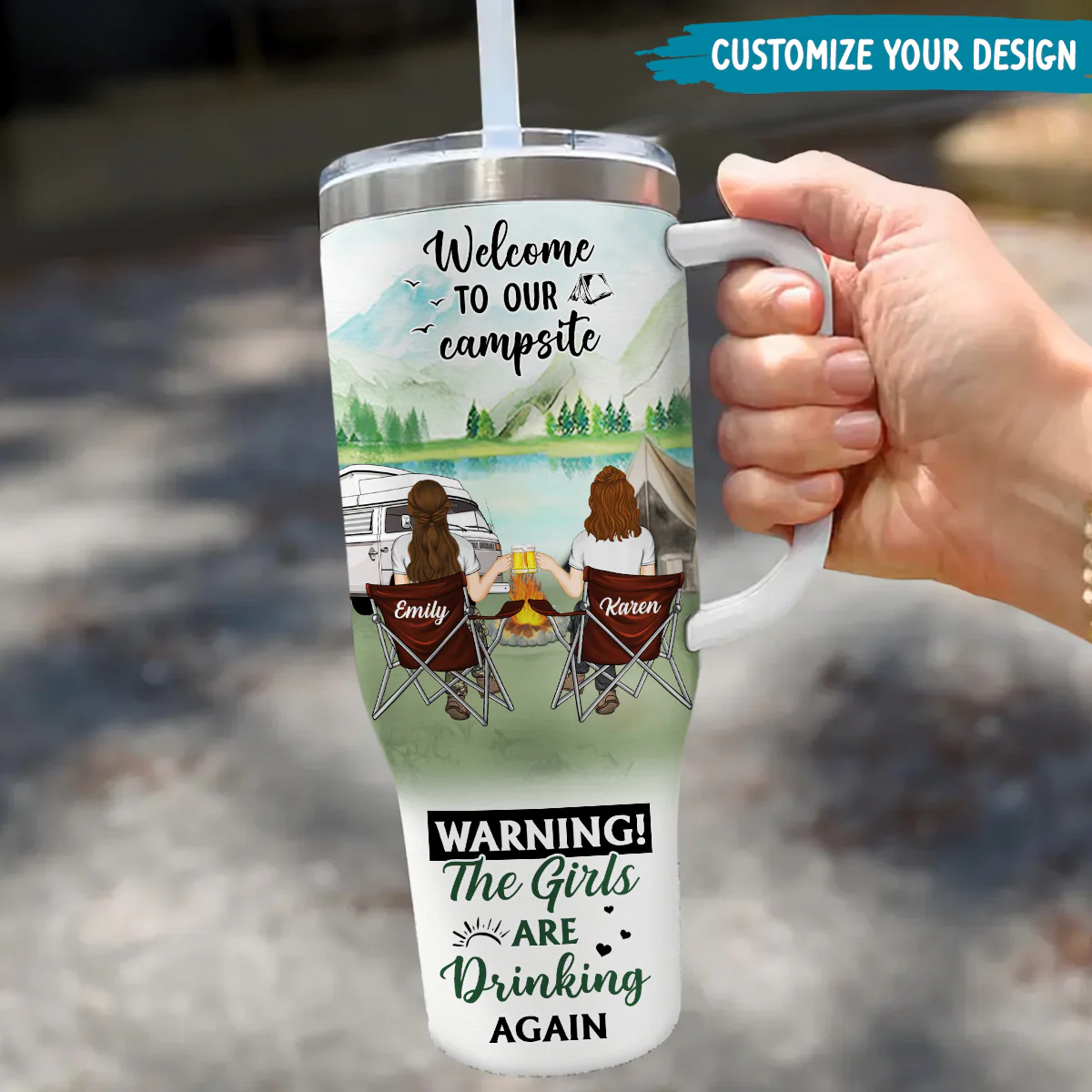 Welcome To Our Campsite - Personalized Custom 40 Oz Tumbler - Image 7