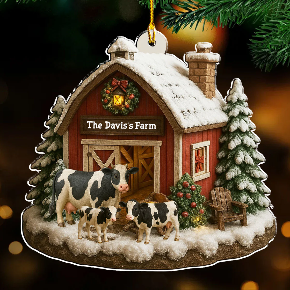 Welcome To Our Cozy Farm - Personalized Custom Acrylic Ornament - Image 3