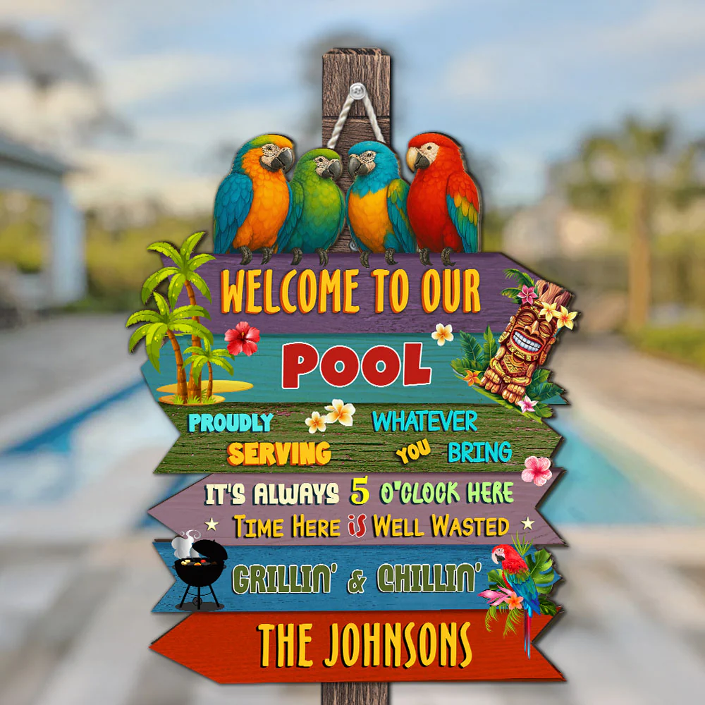 Welcome To Our Patio - Personalized Custom Wood Sign - Image 4
