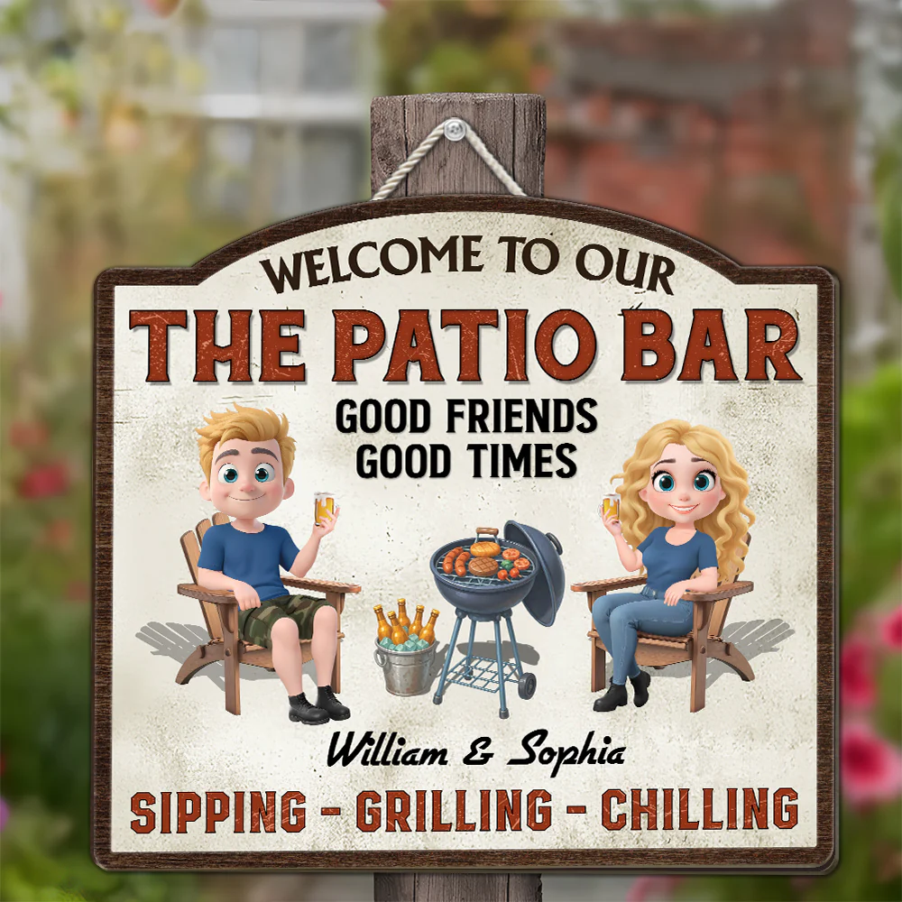 Welcome To Our Patio - Personalized Custom Wood Sign - Image 2