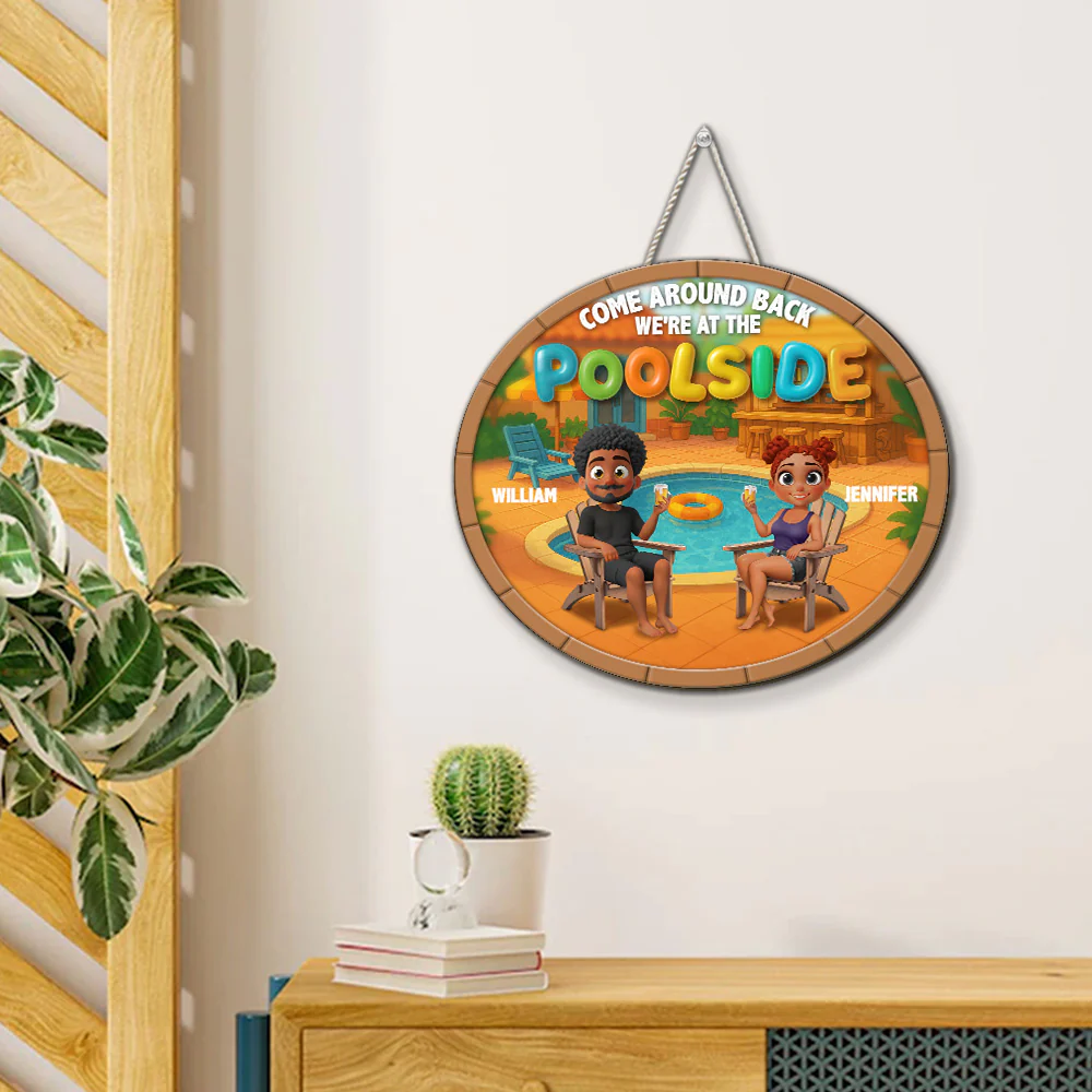 Welcome To Our Pool Paradise- Personalized Custom Wood Sign - Image 3