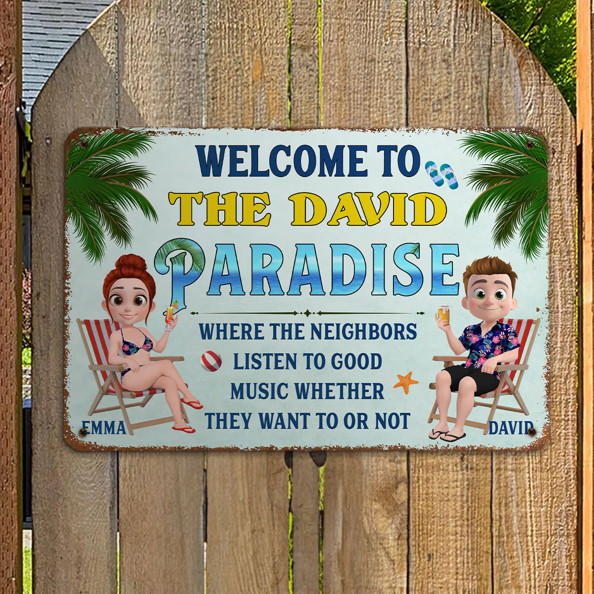 Welcome To Our Pool - Personalized Custom Metal Sign - Image 2