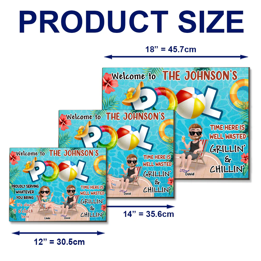 Welcome To Our Pool - Personalized Custom Wood Sign - Image 5
