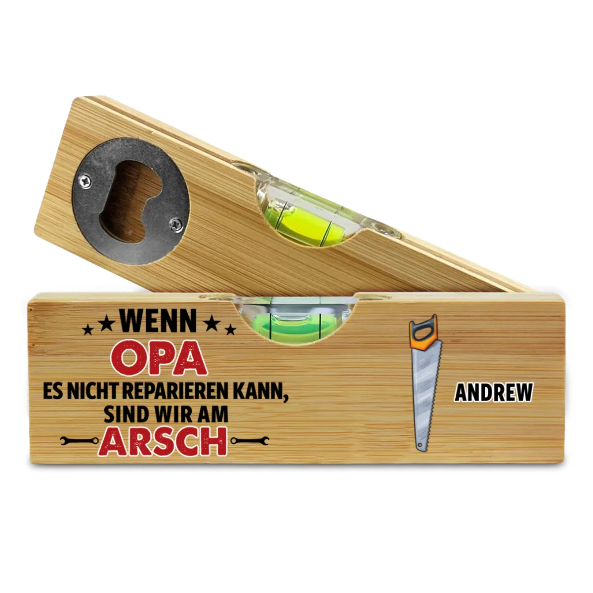 Wenn Papa Es Nicht Reparieren Kann - Personalisierte Wasserwaage Mit Flaschenöffner - Image 6
