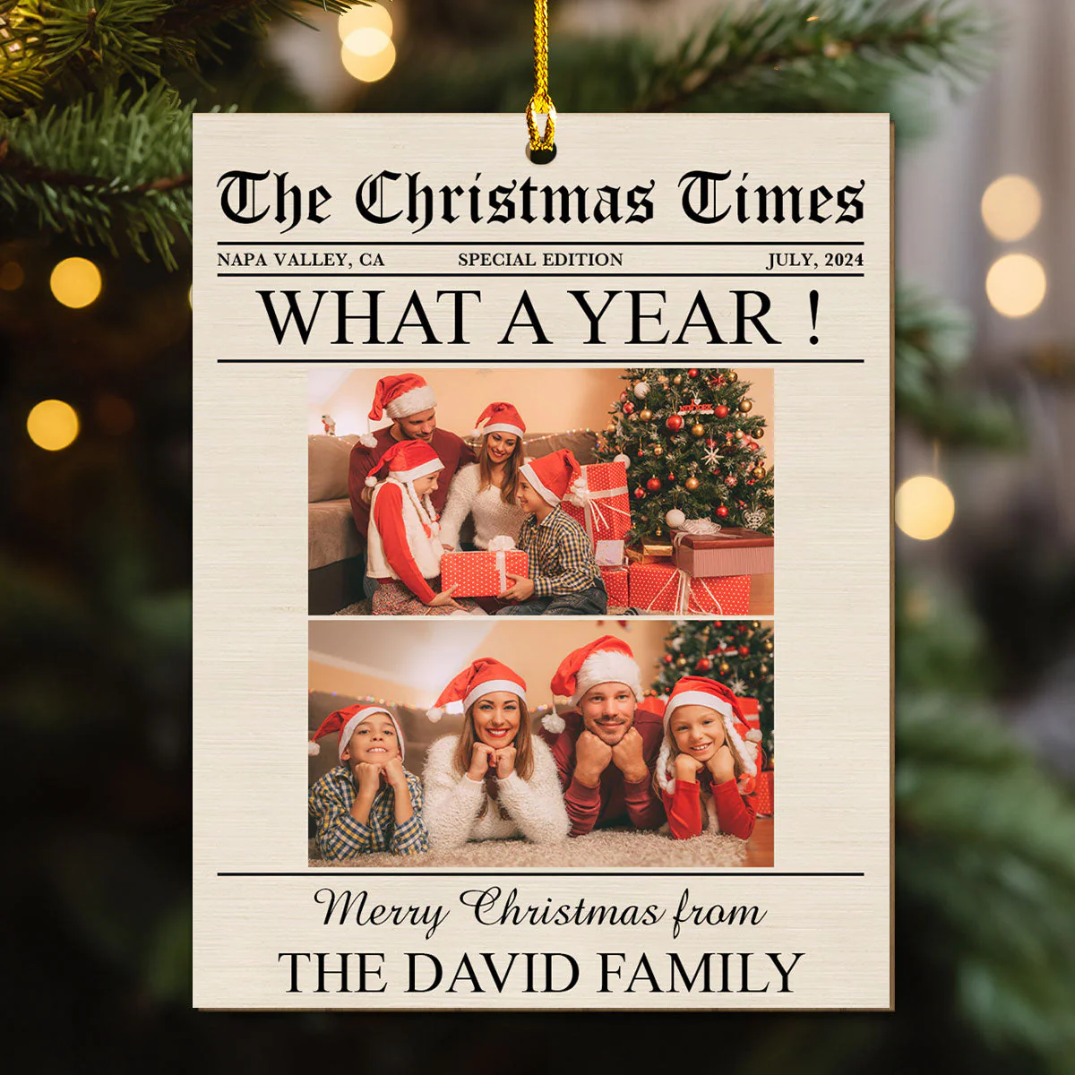 What A Year - Personalized Custom Wood Ornament - Image 2