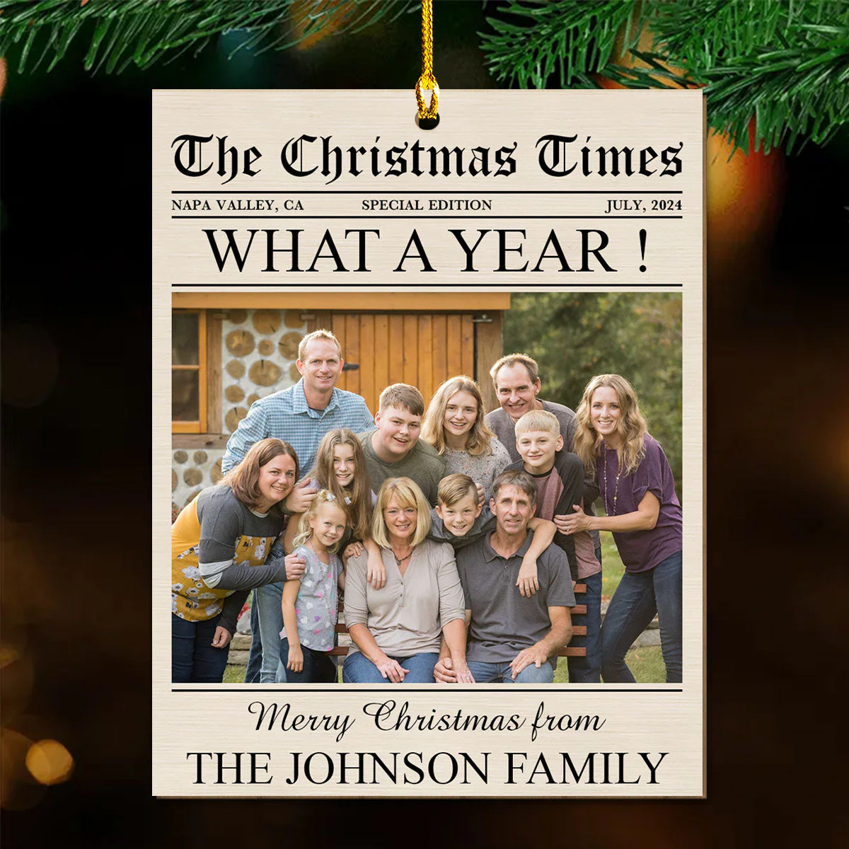 What A Year - Personalized Custom Wood Ornament - Image 4