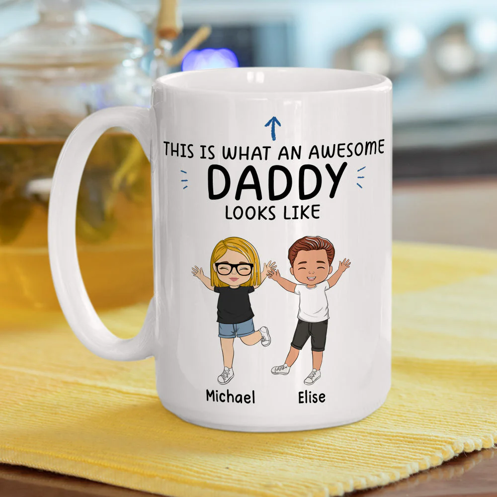 What An Awesome Daddy Looks Like - Personalized Custom Coffee Mug - Image 3