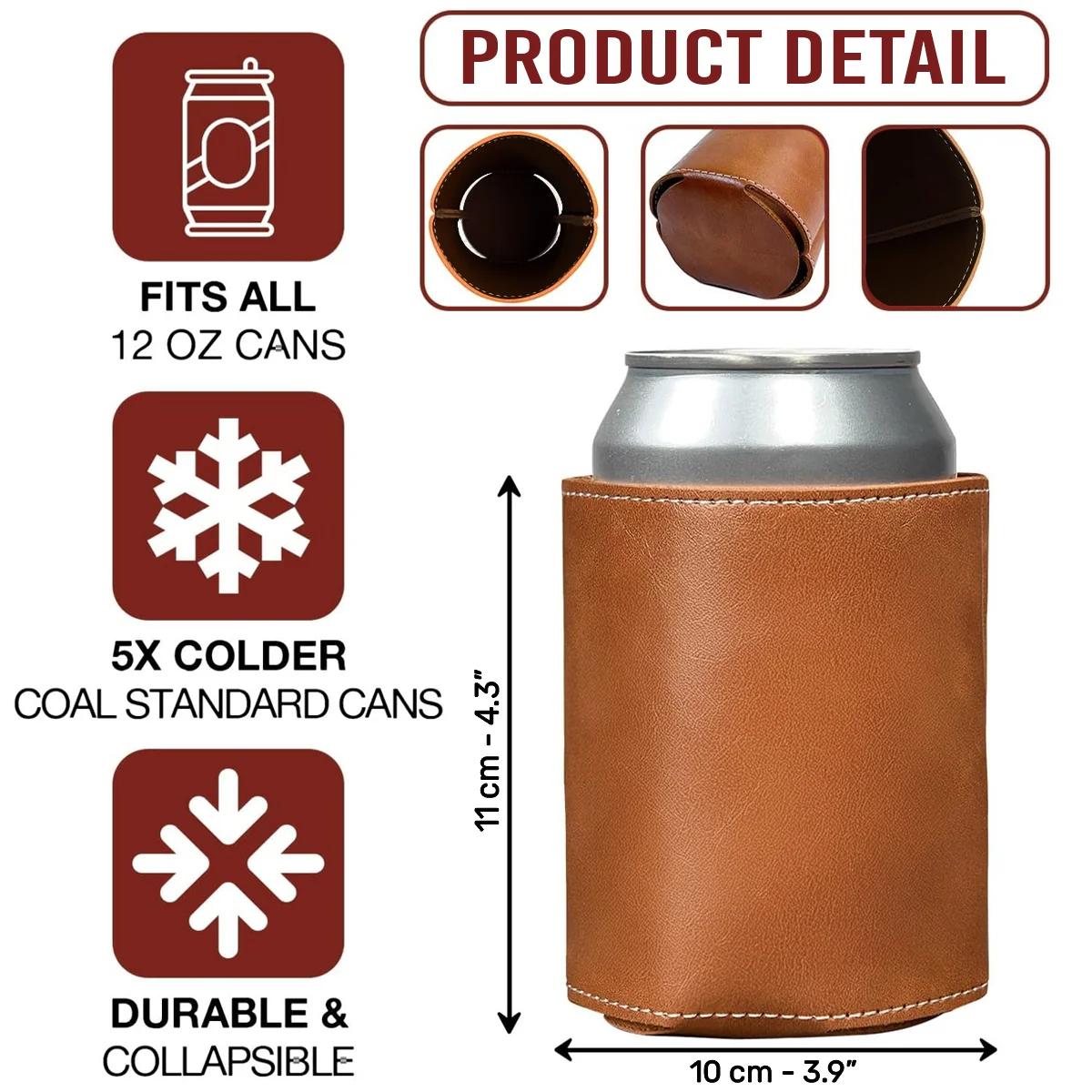 What Day Is Today - Personalized Custom Leather Can Cooler Holder - Image 6