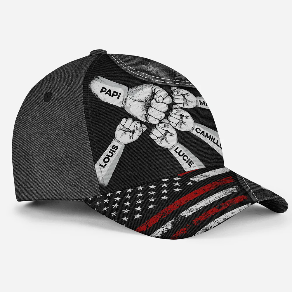 What Makes Grandpa Strong Is Love - Personalized Custom Classic Cap - Image 5