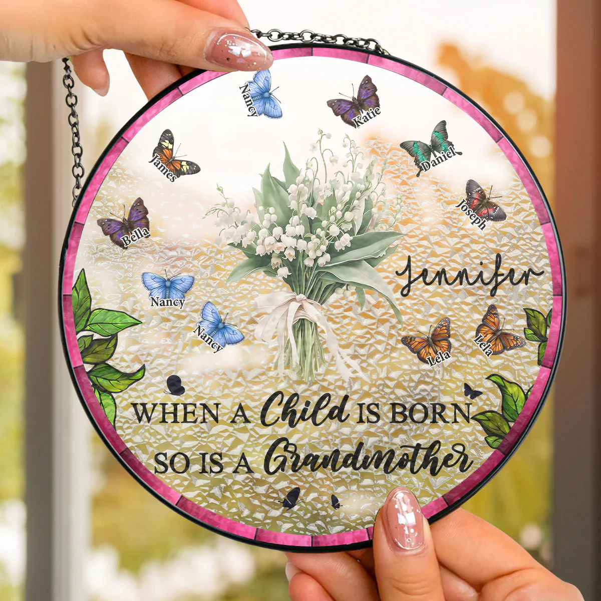 When A Child Is Born - Personalized Custom Window Hanging Suncatcher - Image 5