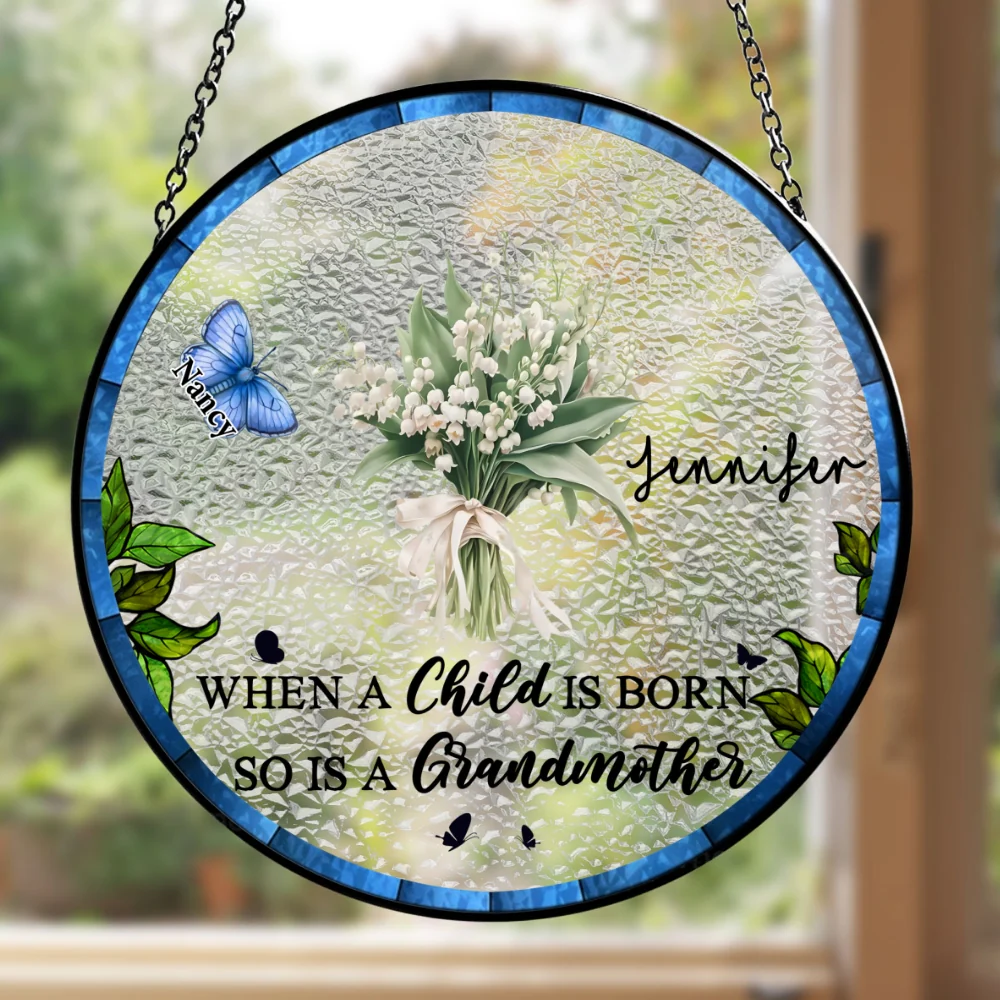 When A Child Is Born - Personalized Custom Window Hanging Suncatcher - Image 6