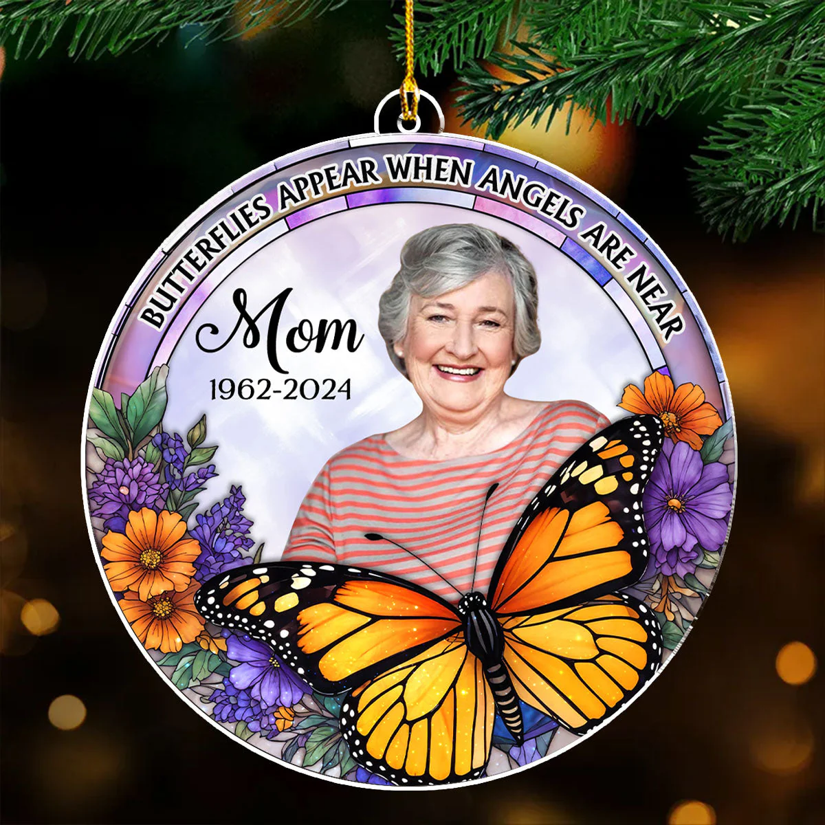 When Angels Are Near - Personalized Custom Acrylic Ornament - Image 2
