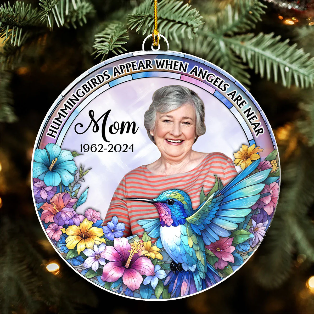 When Angels Are Near - Personalized Custom Acrylic Ornament - Image 3