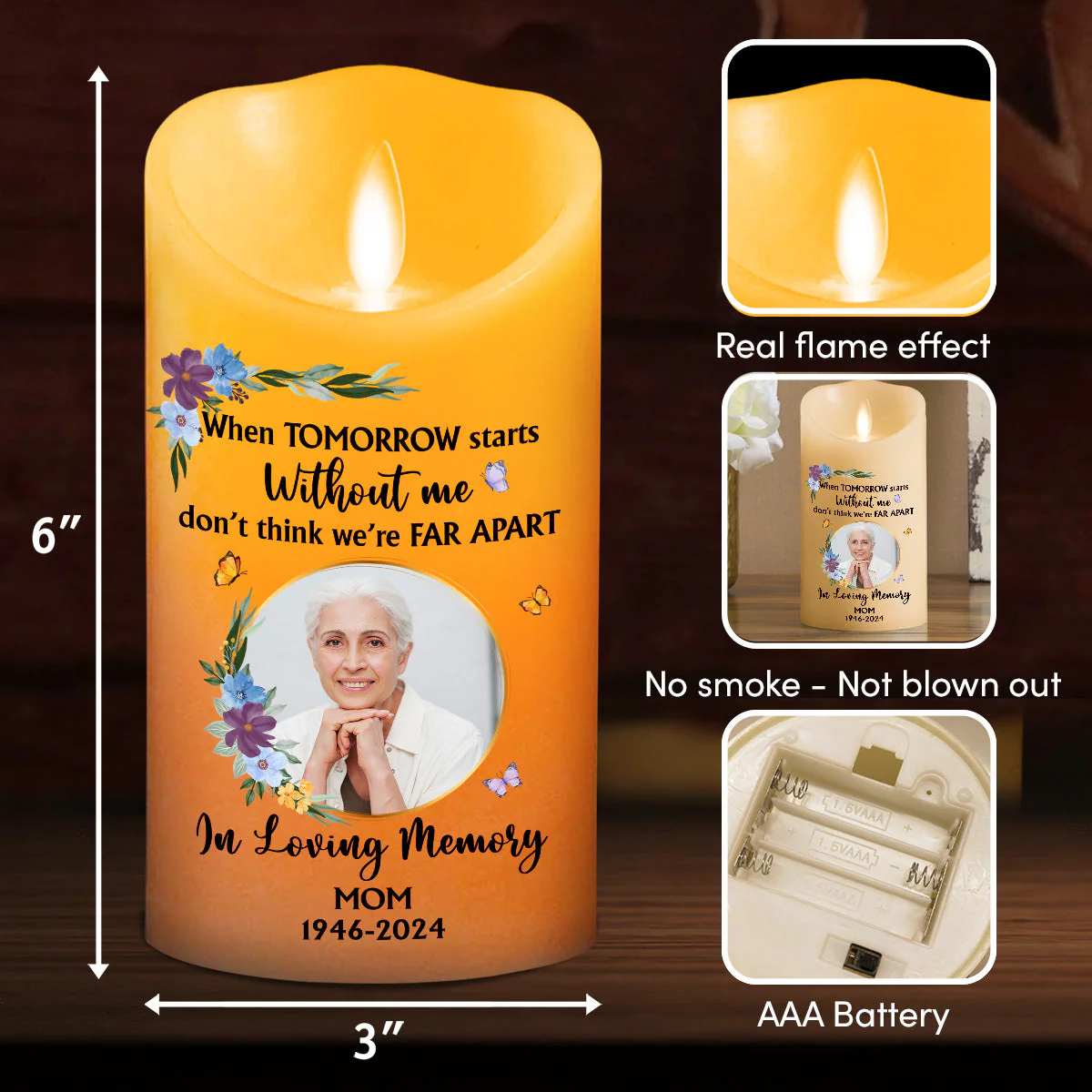 When Tomorrow Starts - Personalized Custom LED Candle - Image 5