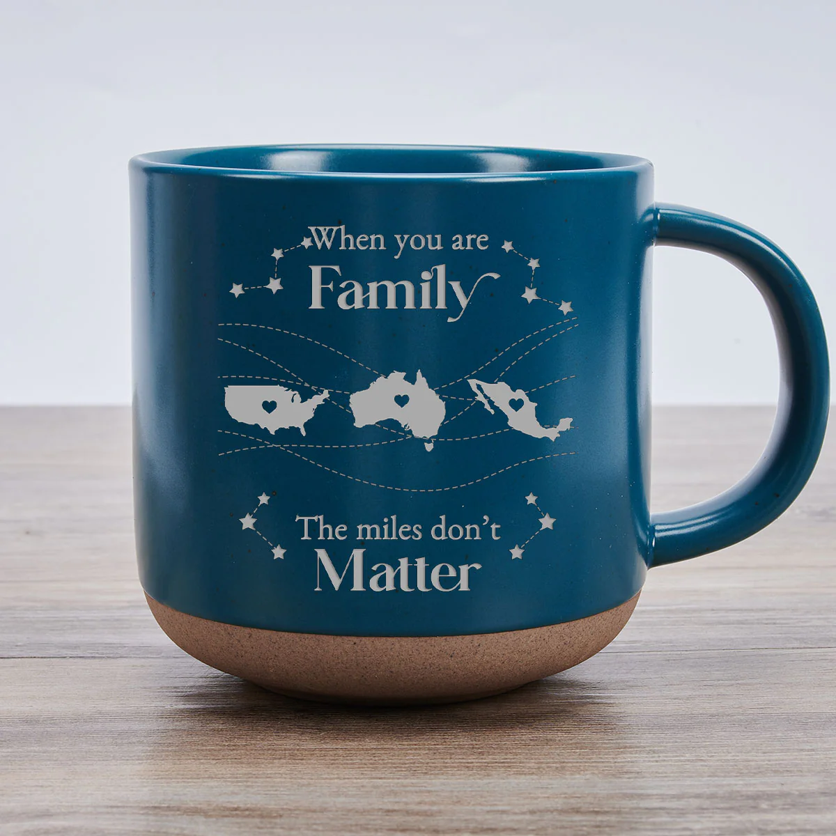 When You Are Family, Distance Does Not Matter International Version - Personalized Custom Pottery Mug - Image 4