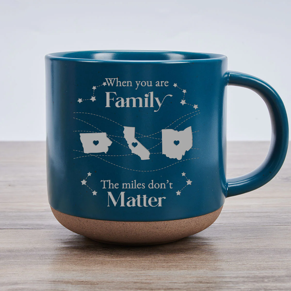 When You Are Family, Distance Does Not Matter - Personalized Custom Pottery Mug - Image 2