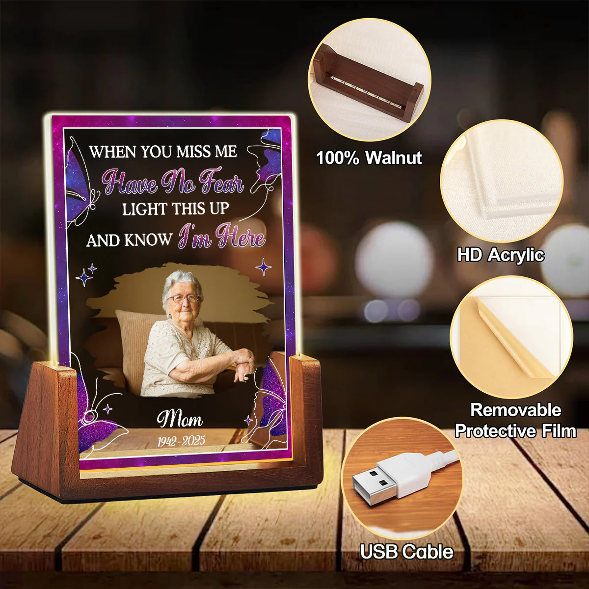 When You Miss Me - Personalized Custom Plaque With Walnut Base - Image 6