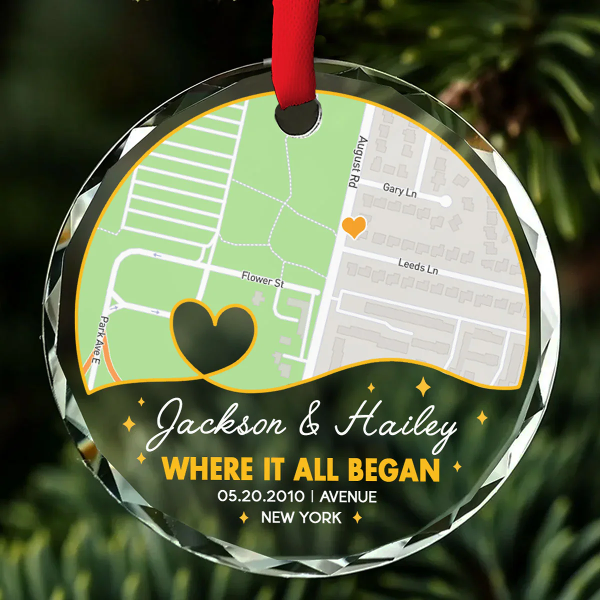 Where Everything Began - Personalized Custom Glass Ornament - Image 2
