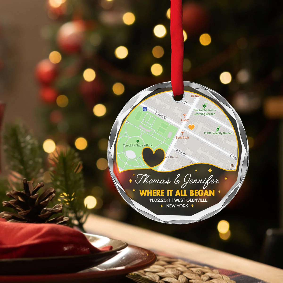 Where Everything Began - Personalized Custom Glass Ornament - Image 4