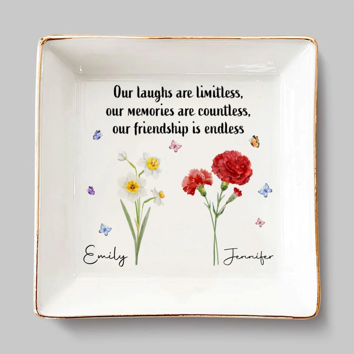 Where Flowers Bloom So Does Hope - Personalized Custom Jewelry Dish - Image 6