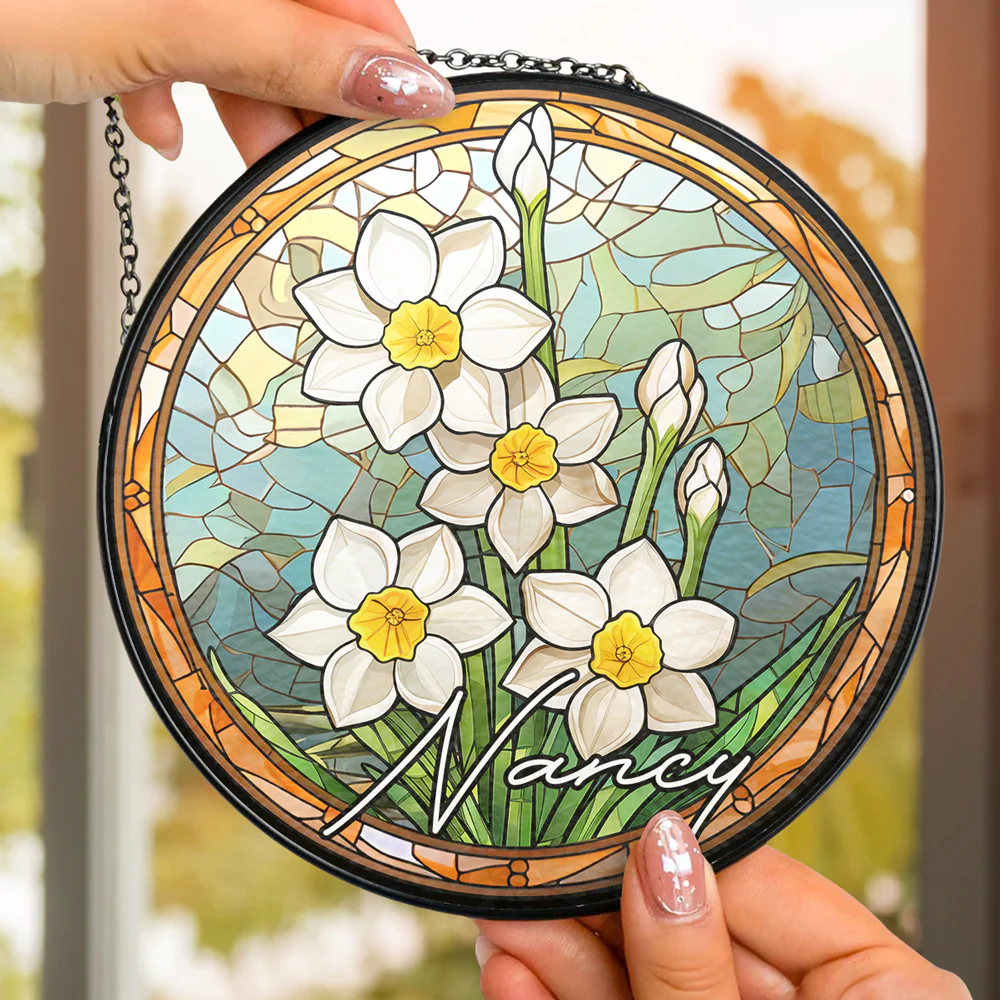 Where Flowers Bloom So Does Hope - Personalized Custom Window Hanging Suncatcher - Image 3