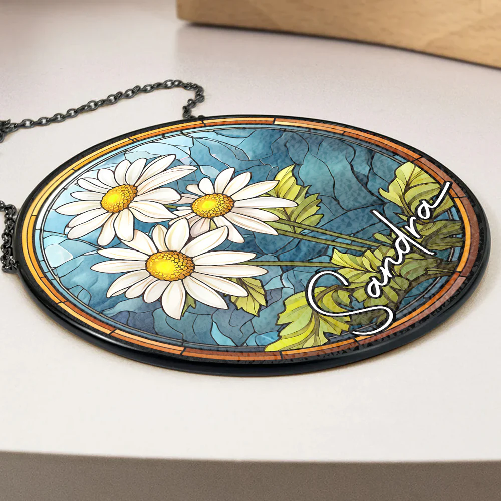 Where Flowers Bloom So Does Hope - Personalized Custom Window Hanging Suncatcher - Image 4
