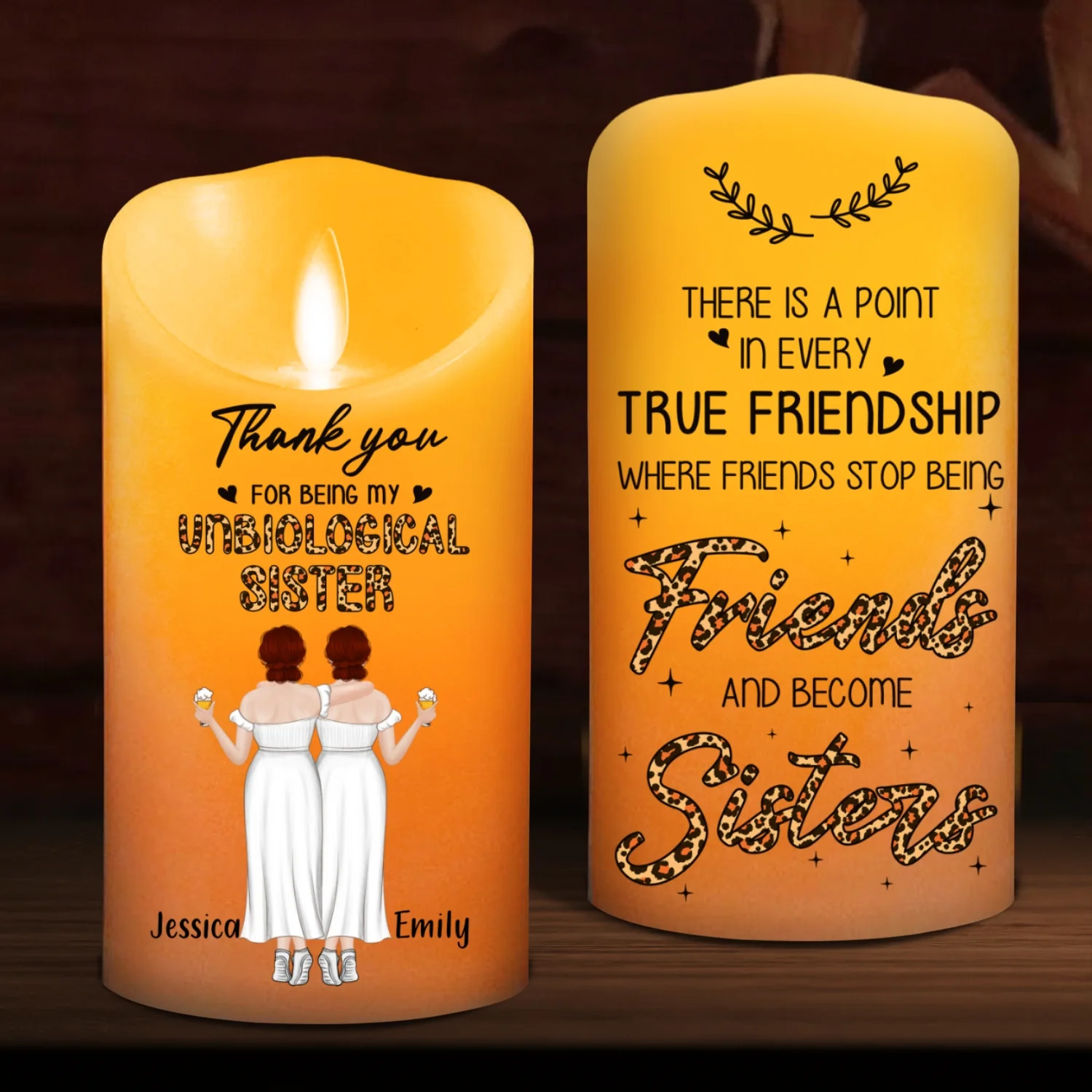 Where Friends Stop Being Friends And Become Sisters - Personalized Custom LED Candle - Image 6