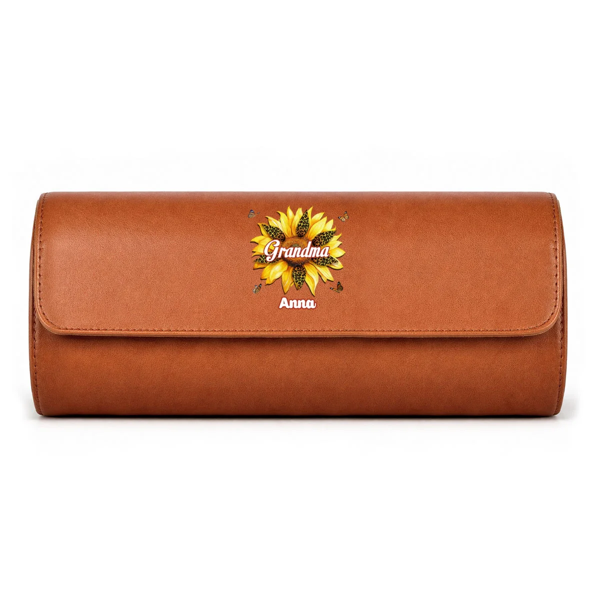 Where Grandma Sunflower Blooms - Personalized Custom Leather Watch Case - Image 13