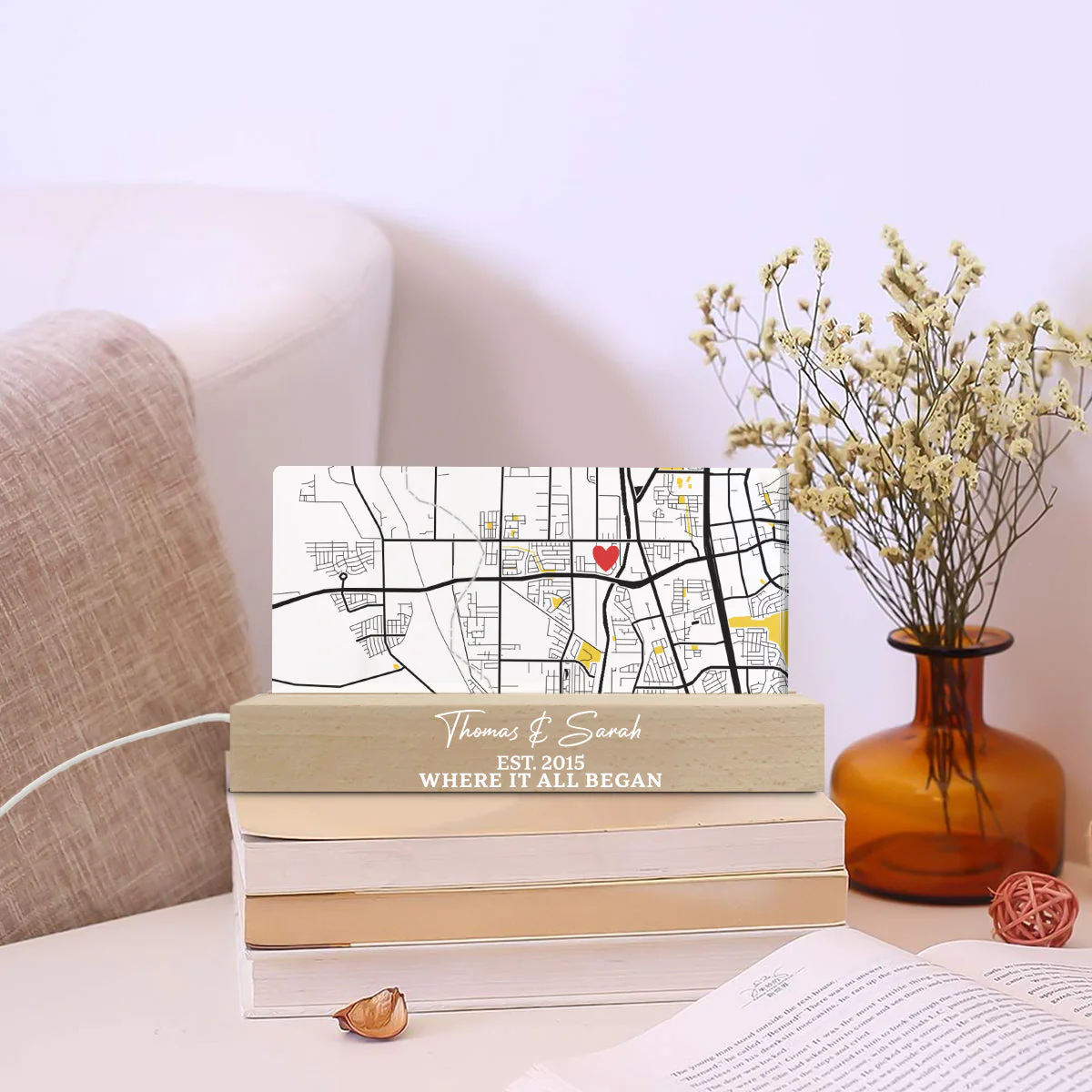 Where Is All Began - Personalized Custom Acrylic Letters 3D LED Night Light - Image 2