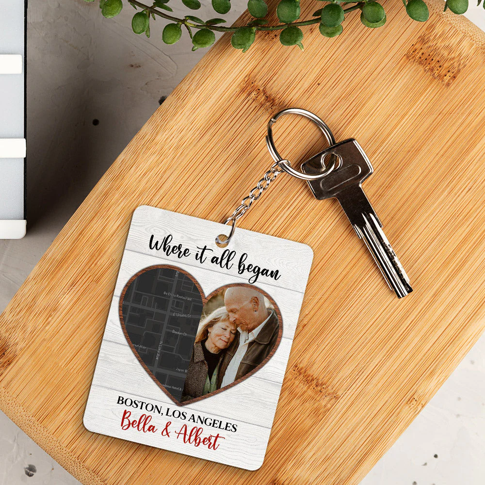 Custom Map Where It All Began - Personalized Custom Acrylic Keychain - Image 5