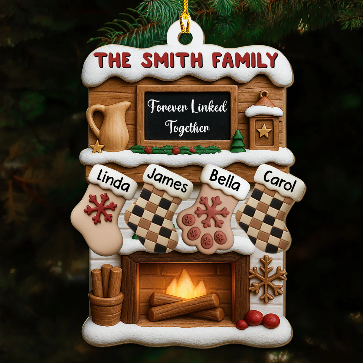 Where Love Holds Us Close - Personalized Custom 3D Effect Wood Ornament