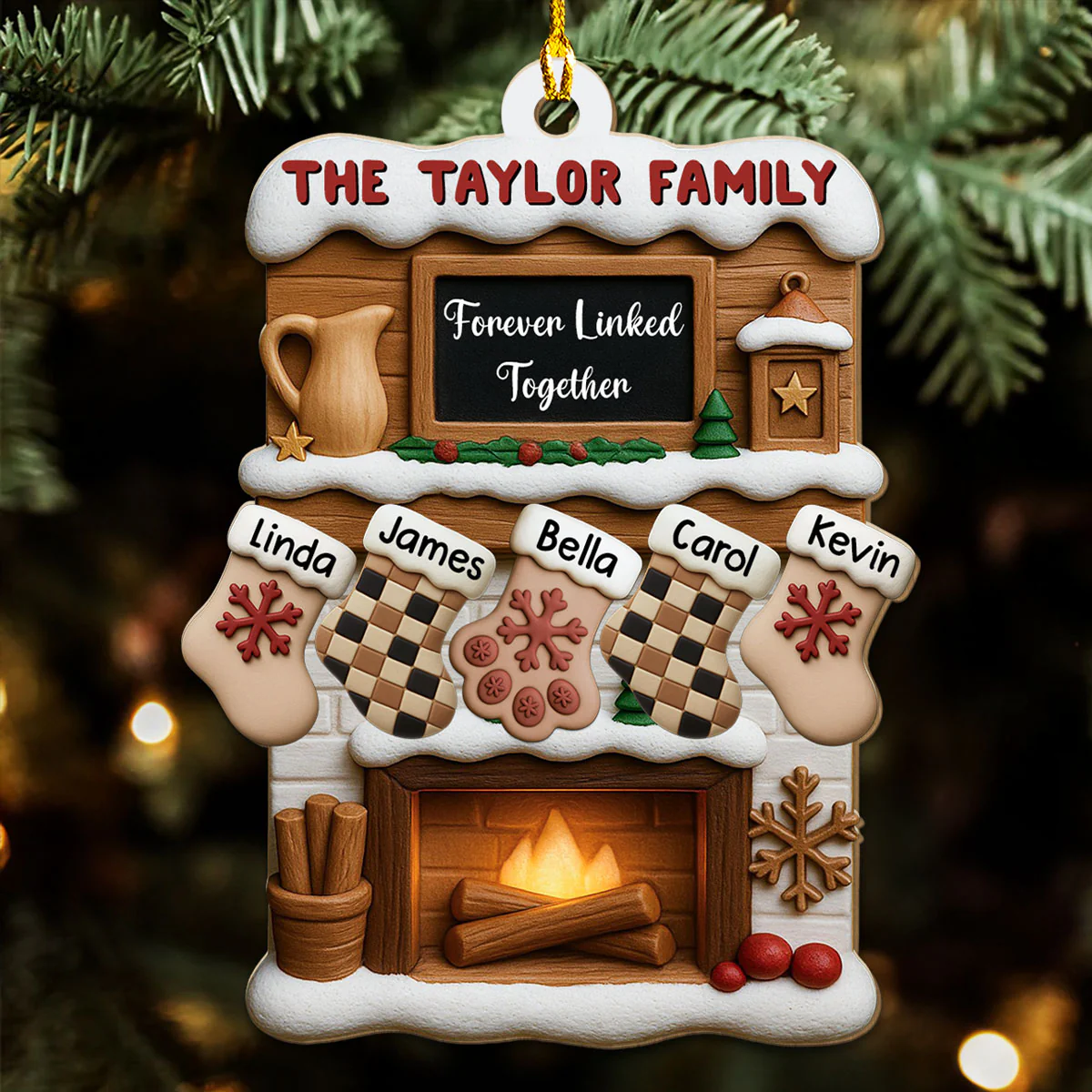 Where Love Holds Us Close - Personalized Custom 3D Effect Wood Ornament - Image 3