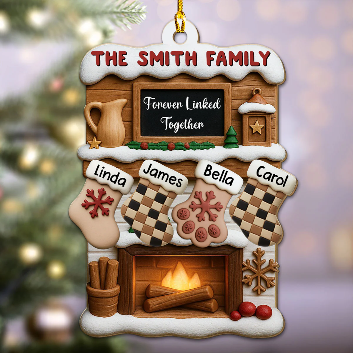 Where Love Holds Us Close - Personalized Custom 3D Effect Wood Ornament - Image 5