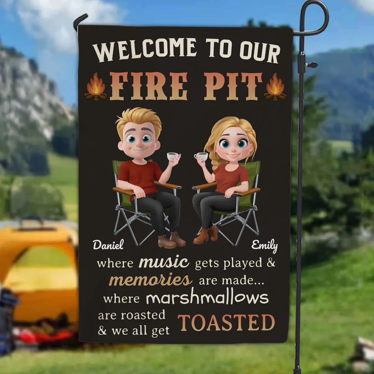 Where Marshmallows Meet Good Times - Personalized Custom Flag - Image 2