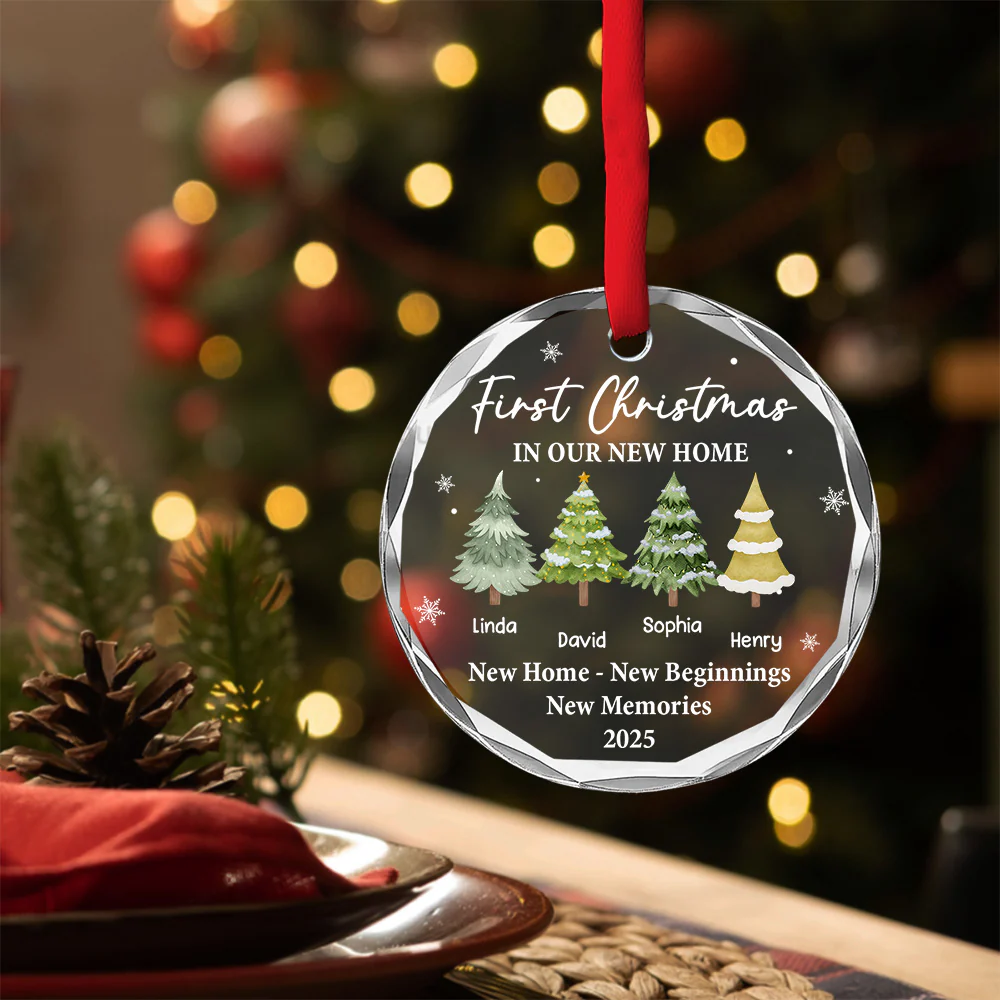 Where Memories Begin And Love Grows - Personalized Custom Glass Ornament - Image 4