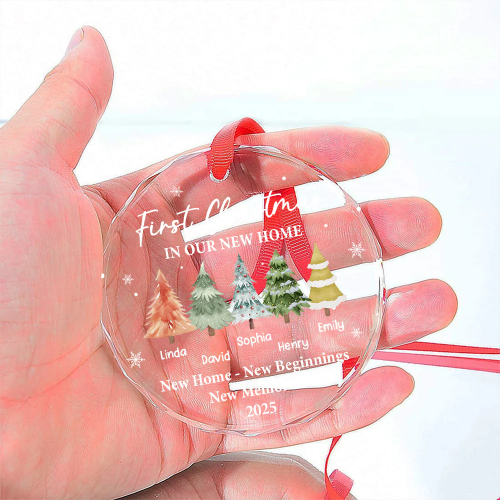Where Memories Begin And Love Grows - Personalized Custom Glass Ornament - Image 5