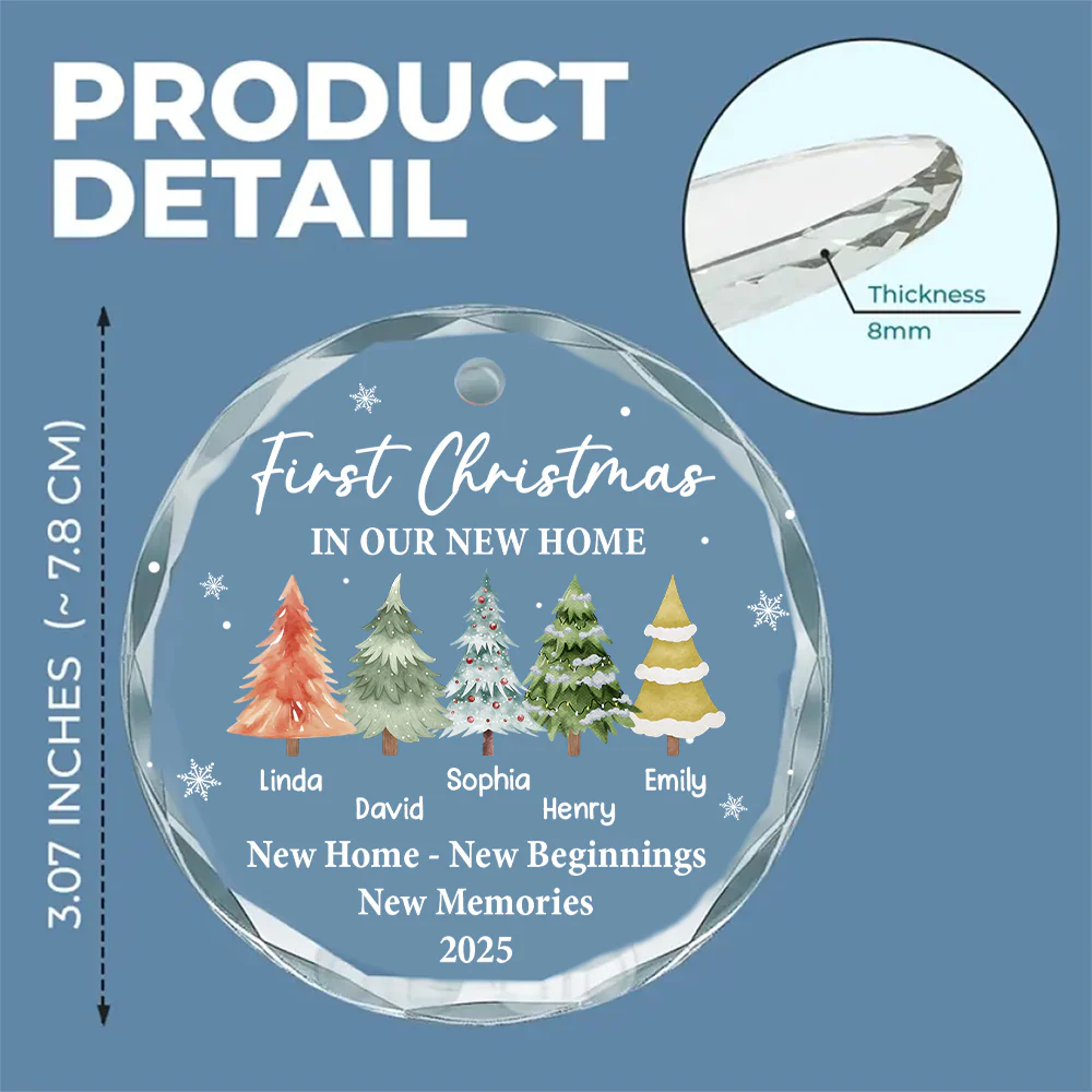 Where Memories Begin And Love Grows - Personalized Custom Glass Ornament - Image 6