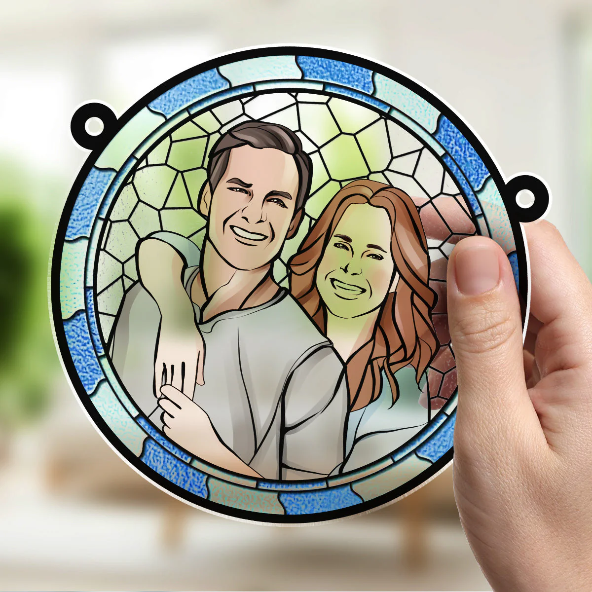 Where There Is Love There Is Life - Personalized Custom 1 Layer Suncatcher - Image 2