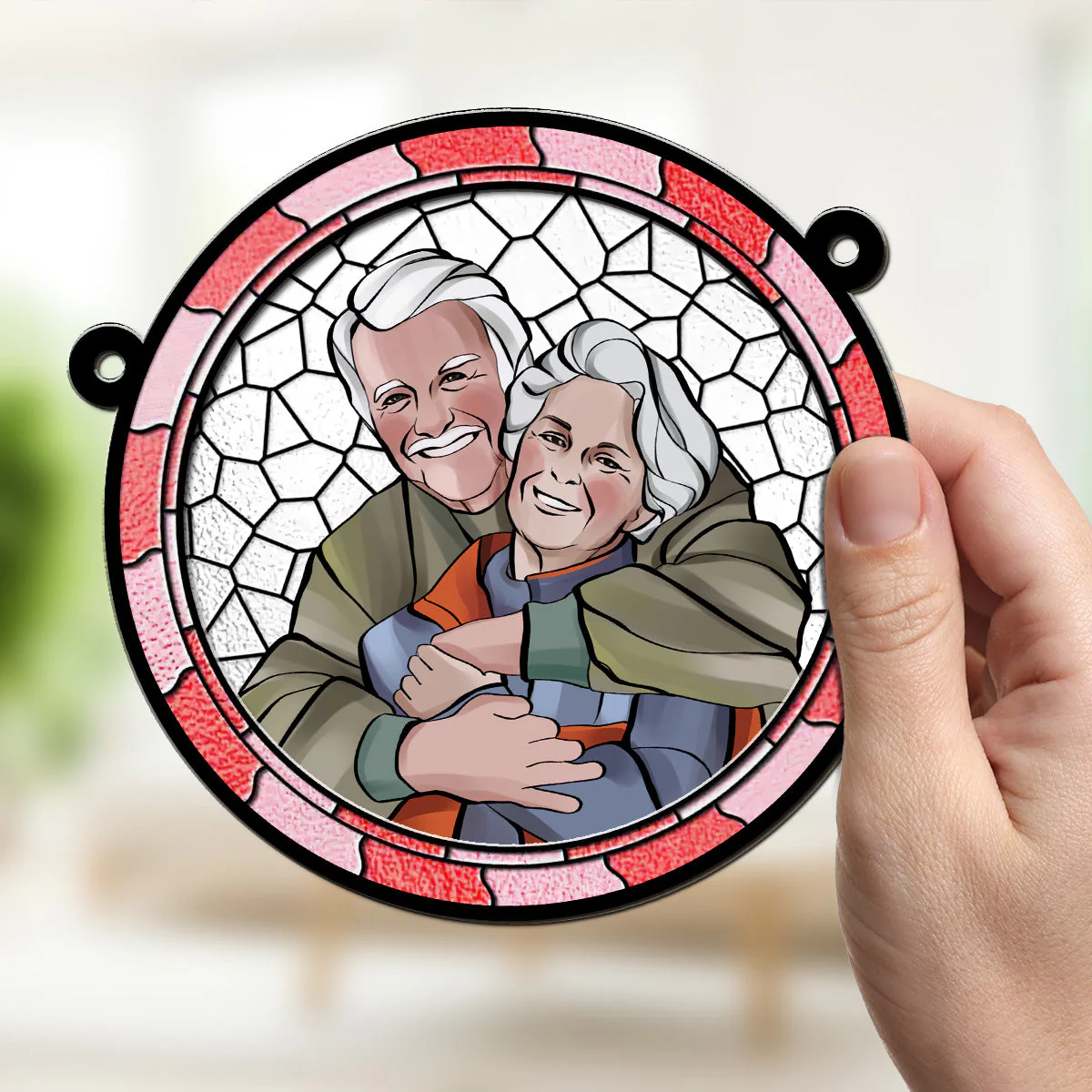 Where There Is Love There Is Life - Personalized Custom Suncatcher - Image 2