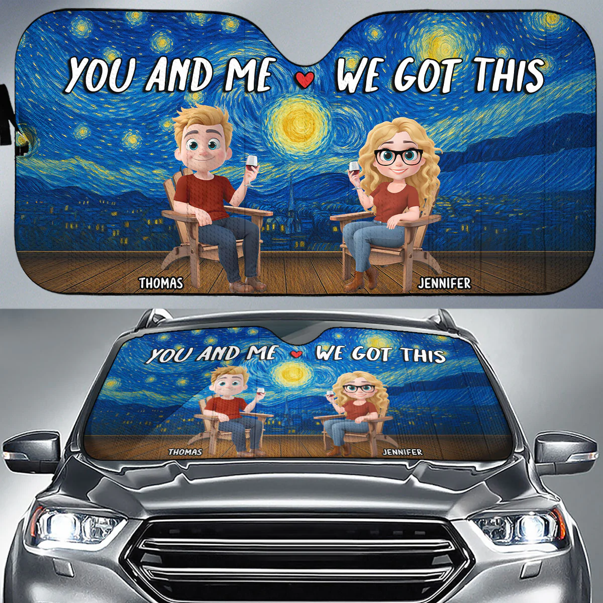 Whimsical Sky - Personalized Custom Car Sunshade - Image 3