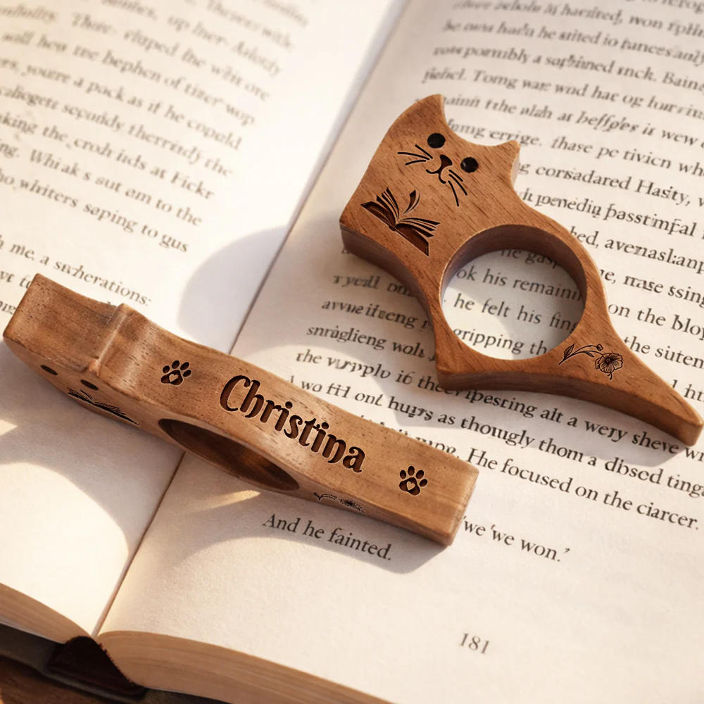 Whiskers Hold Your Page Ver 2 - Personalized Custom Cat Book Page Holder - Image 5