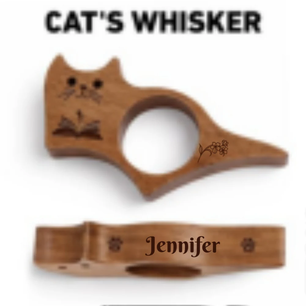 Whiskers Hold Your Page Ver 2 - Personalized Custom Cat Book Page Holder - Image 7