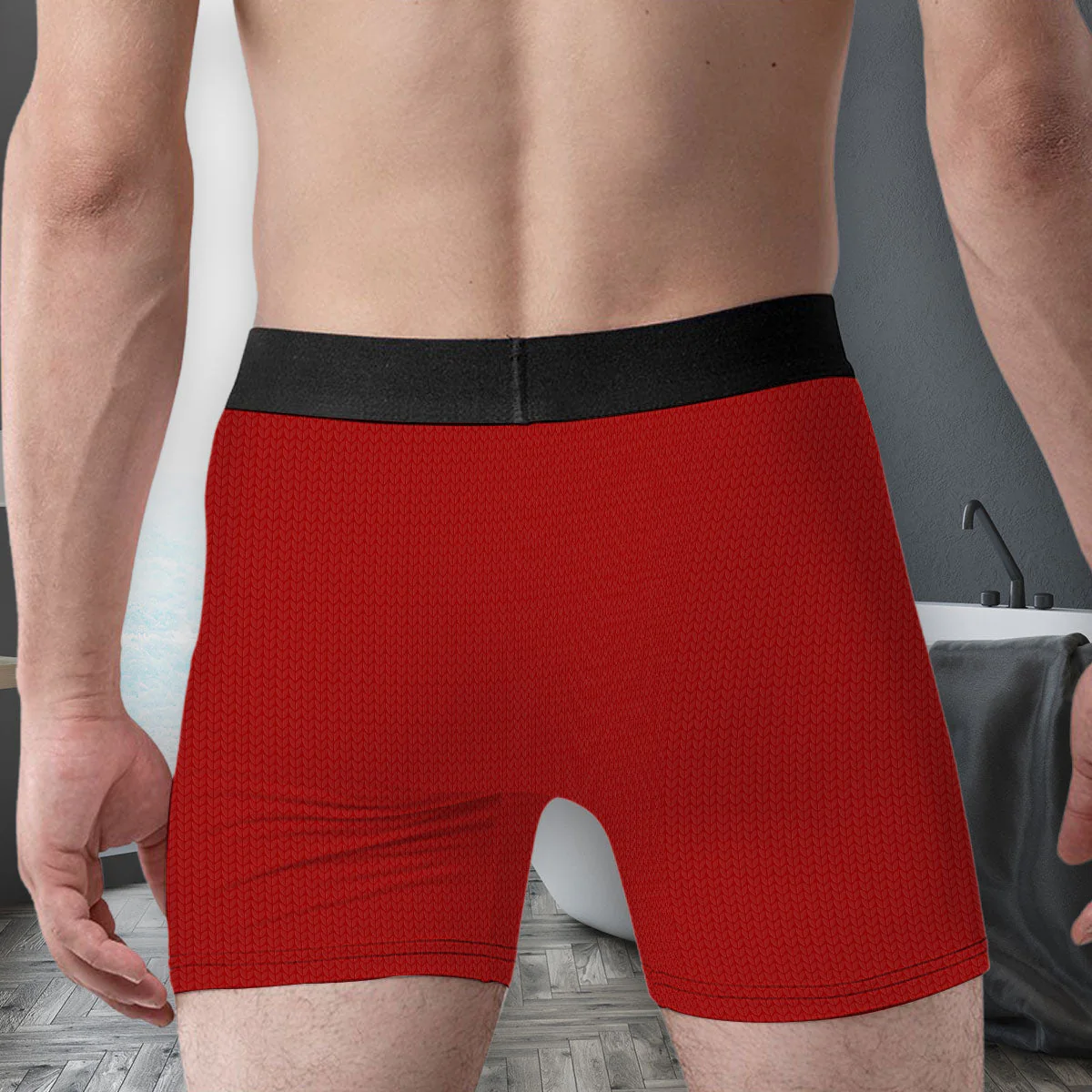 White Christmas With Me - Personalized Photo Men's Boxer Briefs - Image 5