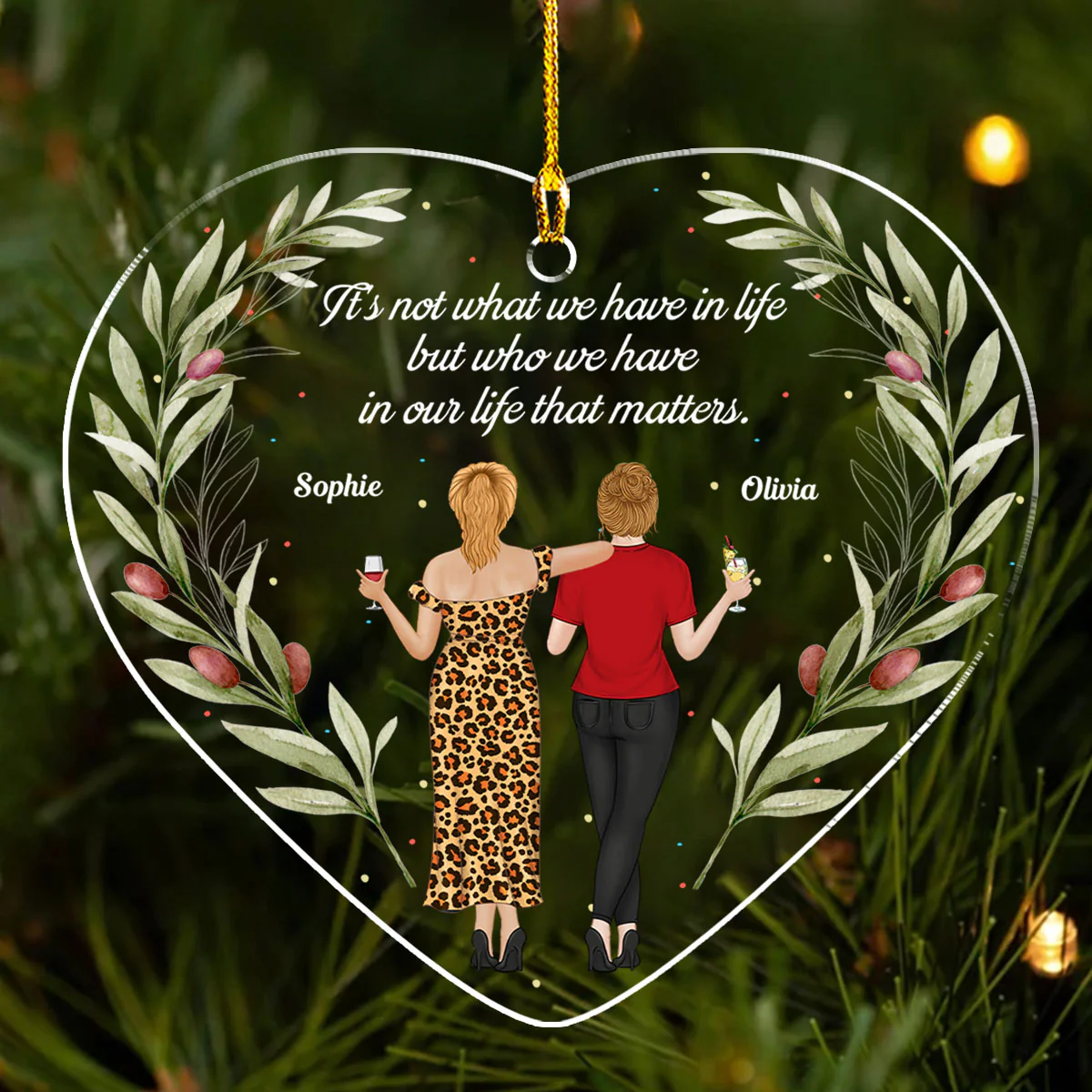 Who We Have In Our Life That Matters - Personalized Custom Acrylic Ornament - Image 2
