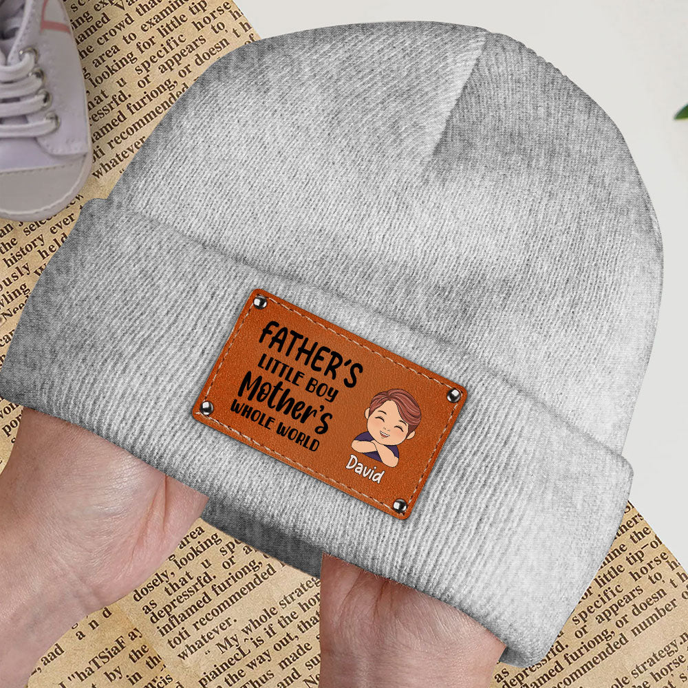 Whole World Of Daddy And Mama - Personalized Custom Beanie - Image 3