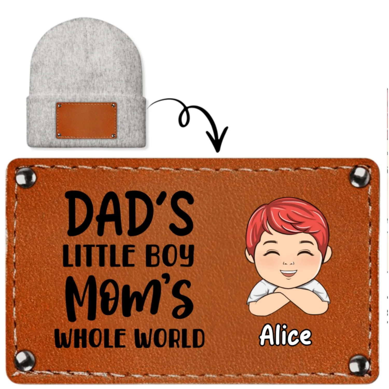 Whole World Of Daddy And Mama - Personalized Custom Beanie - Image 5