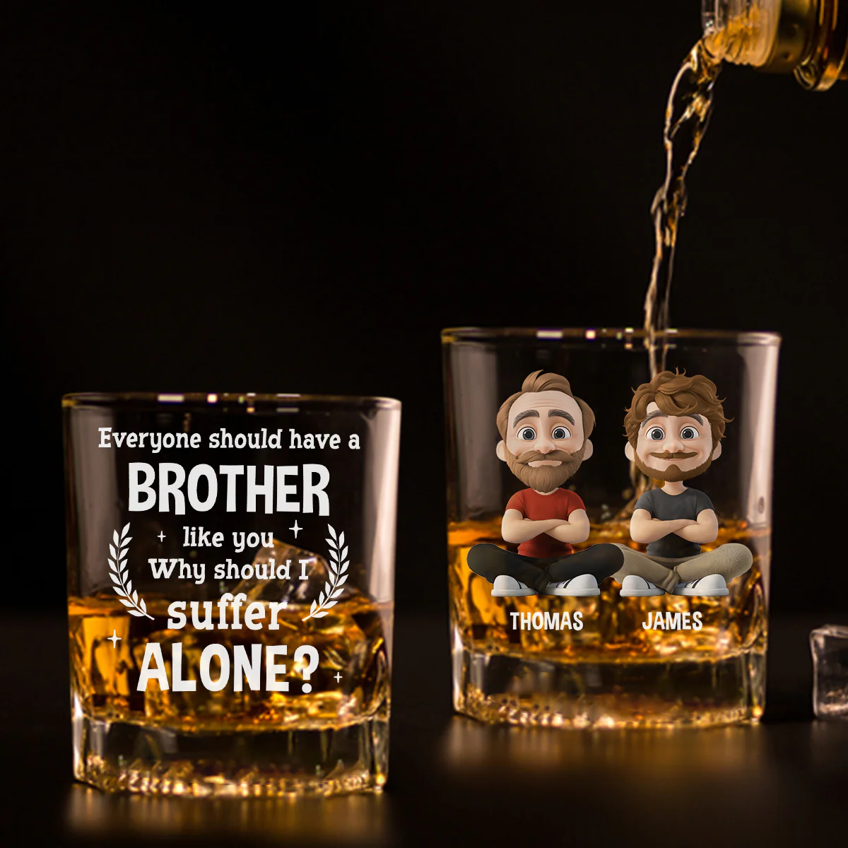 Why Should I Suffer - Personalized Custom Whiskey Glass - Image 3