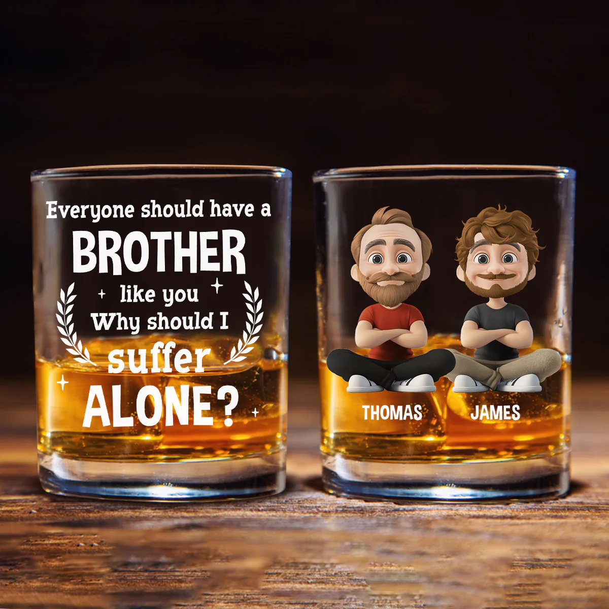 Why Should I Suffer - Personalized Custom Whiskey Glass - Image 4