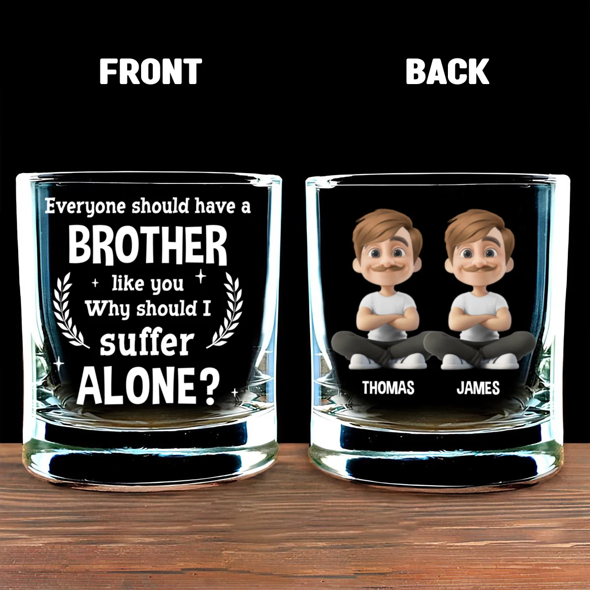 Why Should I Suffer - Personalized Custom Whiskey Glass - Image 5